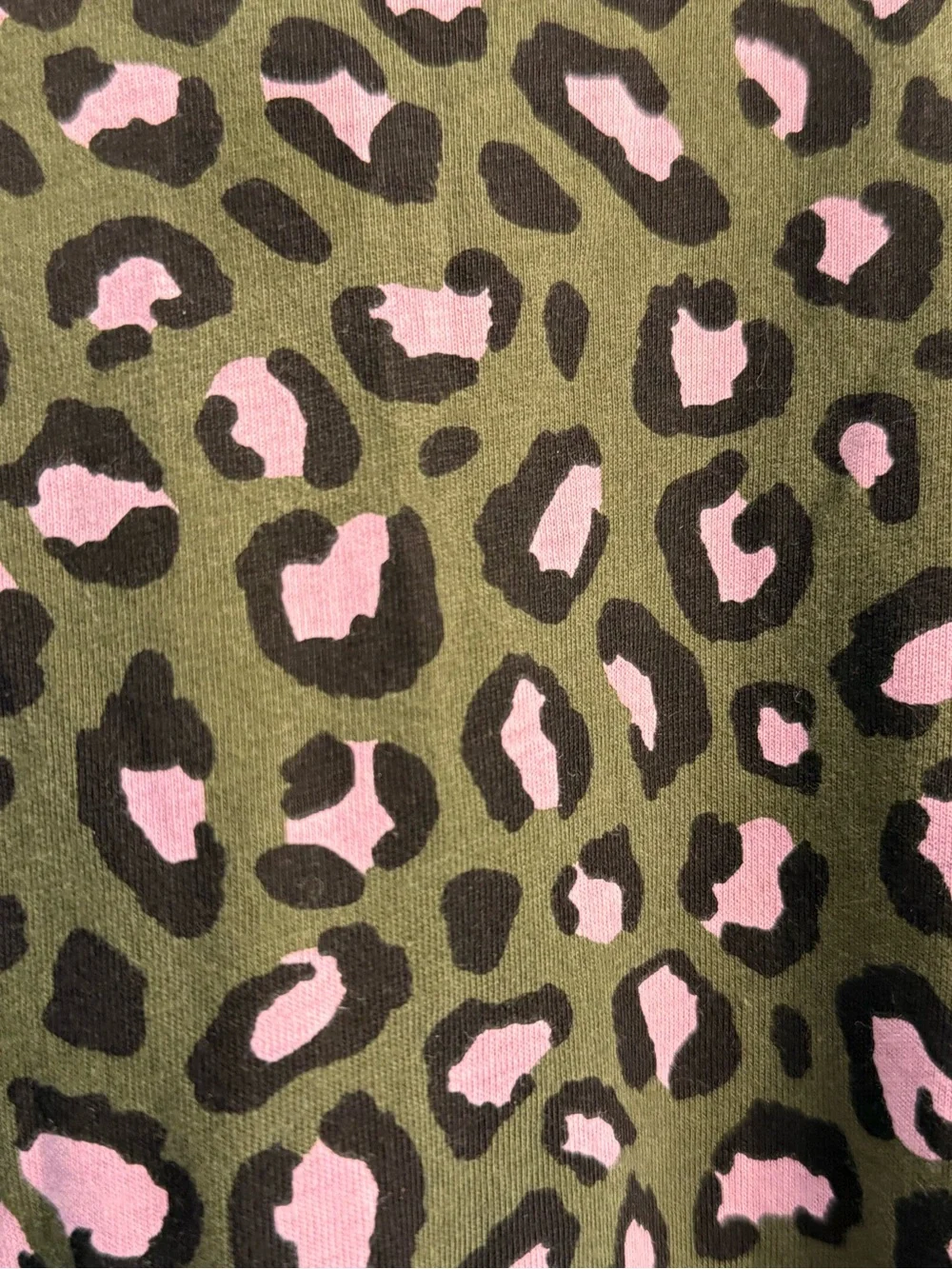 Girl’s Old Navy Olive Green Leopard Print Dress with Pink Accents
